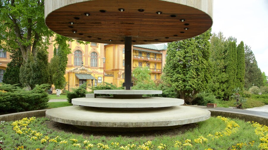 Bardejov showing outdoor art and a park