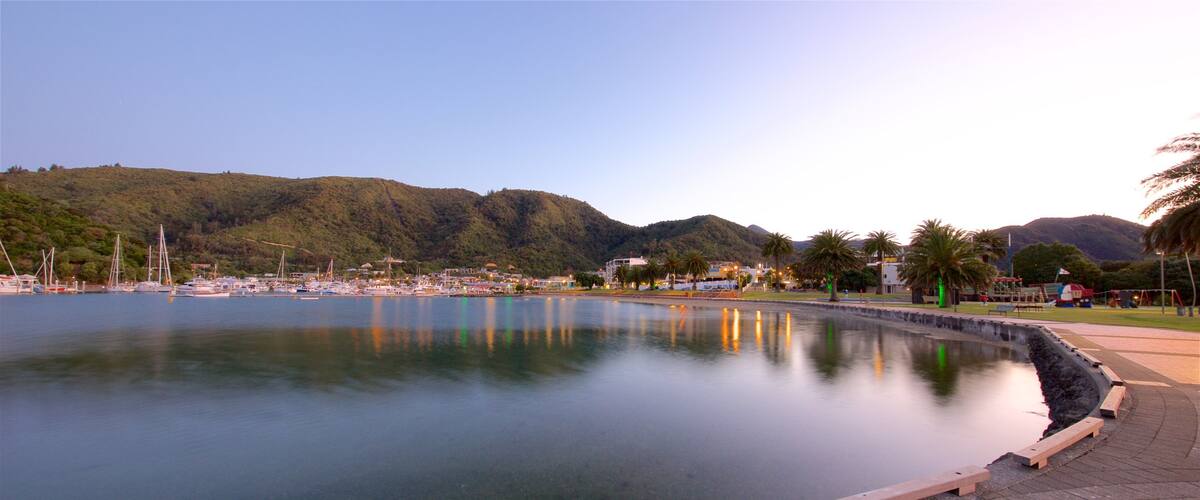 Picton featuring boating, a bay or harbor and a sunset