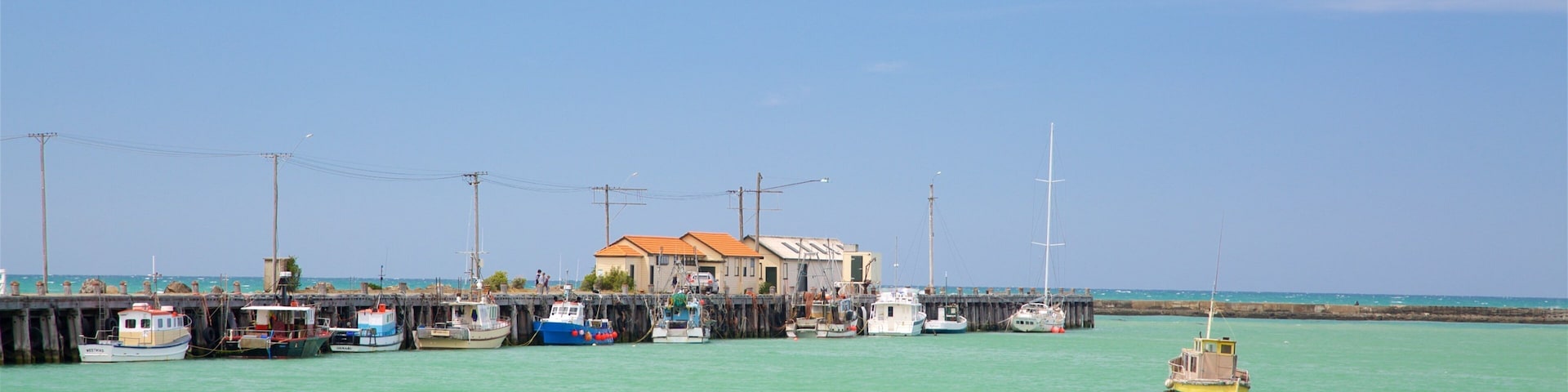 Oamaru which includes boating and a bay or harbor