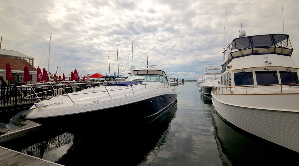 Newport Harbour featuring a bay or harbor