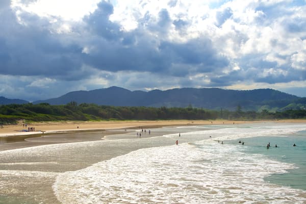 Coffs Harbour showing a bay or harbour, swimming and surf