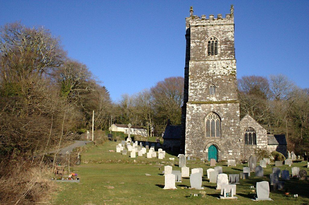 St Julitta's parish church, Lanteglos, near Camelford, Cornwall, seen from the west