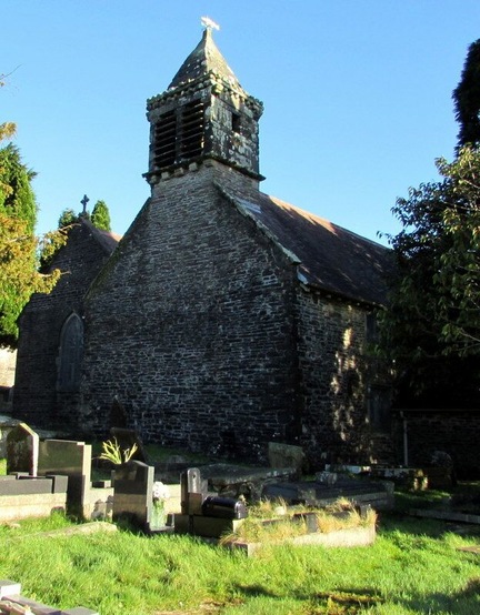 Bellcote and weathervane, St David's Church, Bettws. Cadw records that this exceptional square bellcote at the west end of the nave stands on a shallow stone base supported on the west side by corbels, with square headed openings north, east and south and stone louvres on the west side. Gargoyles are on each upper corner and a corbelled base to a pyramidal roof, surmounted by a fish weathervane. The bellcote reputedly houses two bells of 1891.