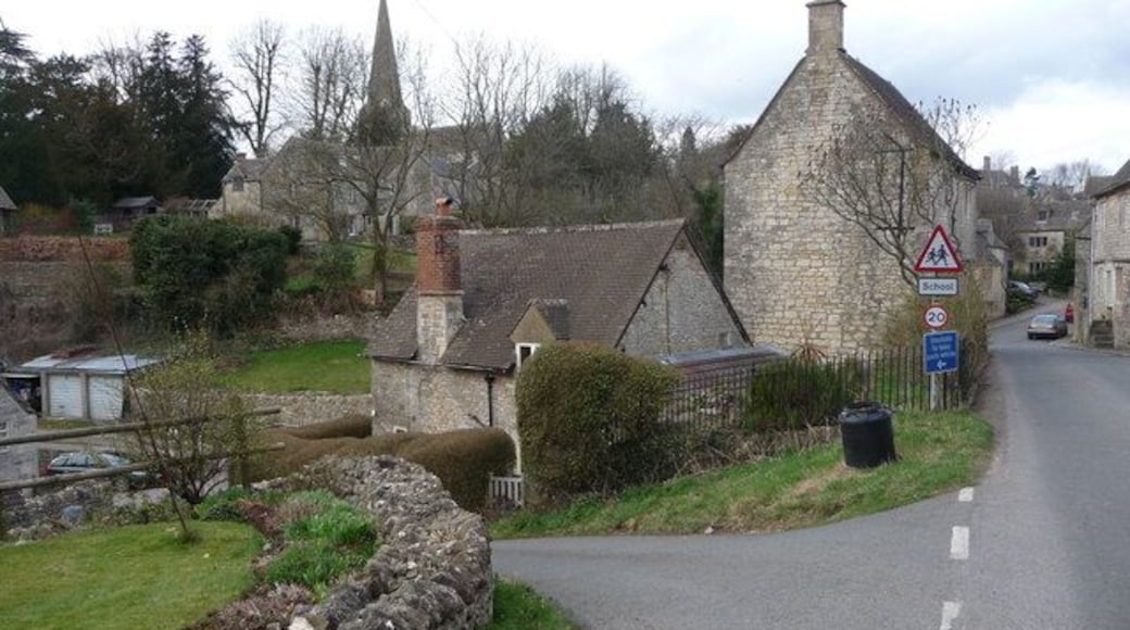 Part of Bisley village in the Cotswolds View towards the old village centre.