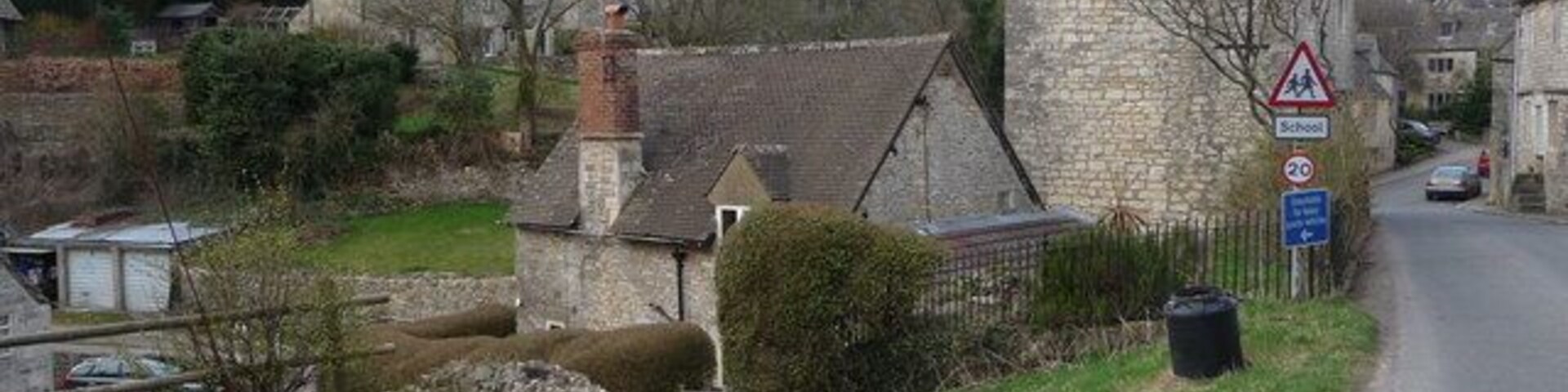 Part of Bisley village in the Cotswolds View towards the old village centre.