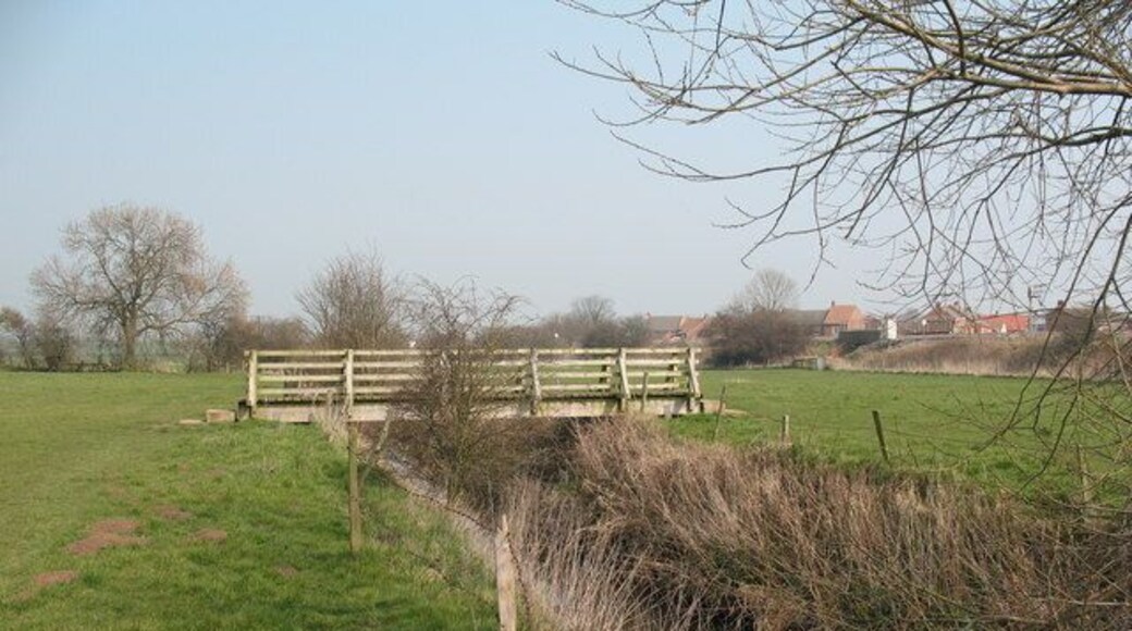 Footbridge over Brompton Beck Timber beam bridge over the beck just to the west of Brompton village.