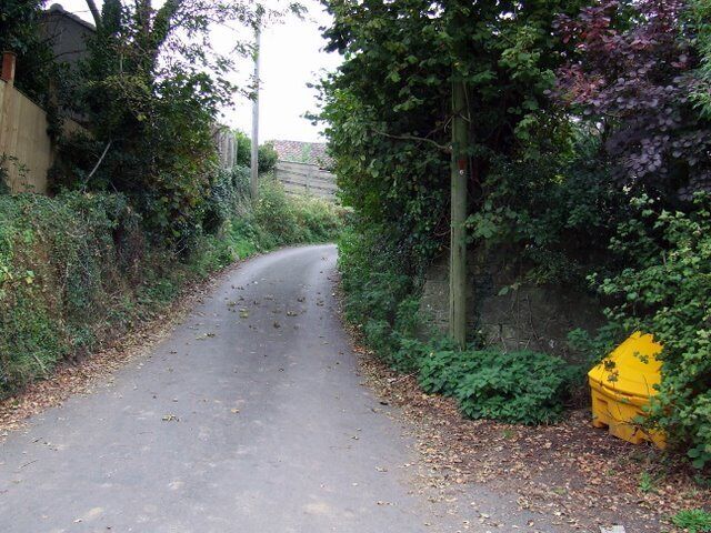 Frog Lane Looking up the steepest and narrowest part of the lane.