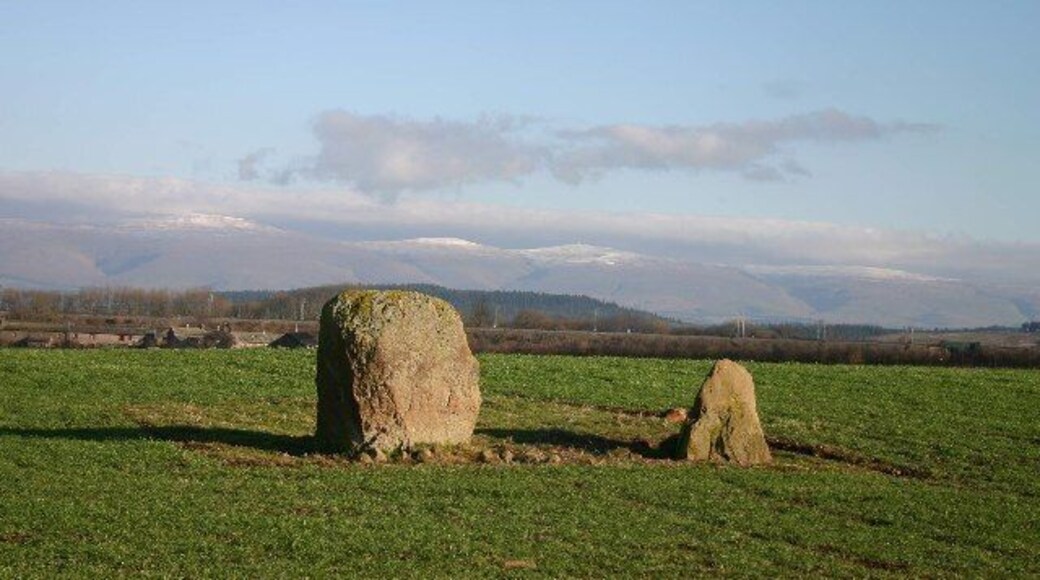 Standing Stones. Located in Lowther Estates, and about 200m from the M6, the backdrop of the Pennines is breathtaking. Great Dun Fell with its "Golfball" on the summit lies between the two stones.