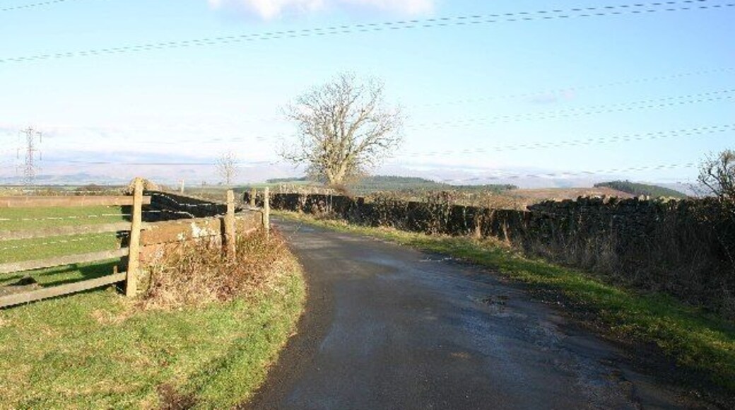 Bridge Over Disappeared Railway. The OS map clearly shows a dismantled line here, but the old cutting has been filled up the road level. Compare with NY5425 where an unmarked line is clearly visible on the ground.