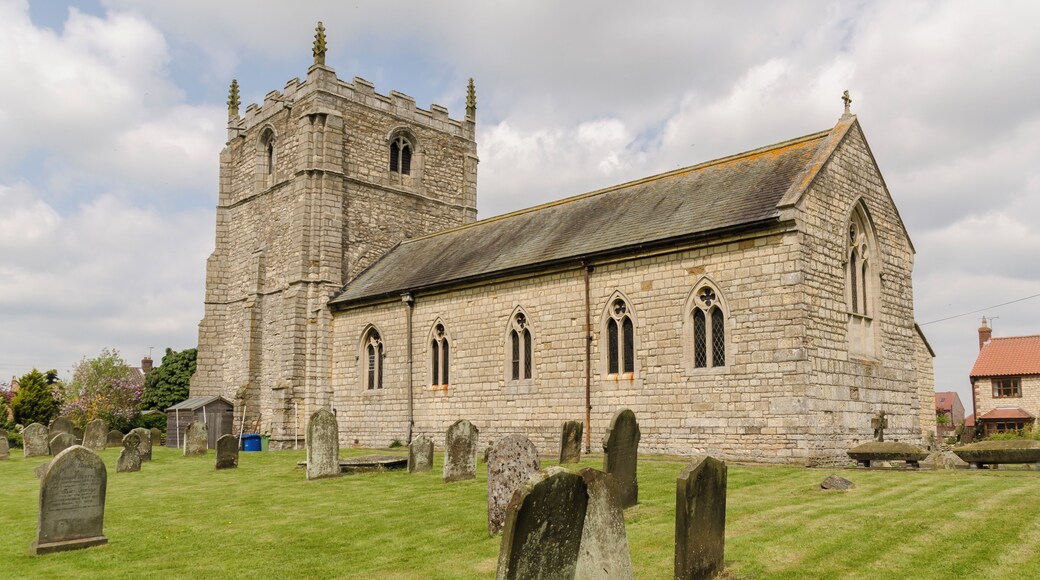 The church dates from the 12th century onwards and was restored by Fowler in the late 19th century. There is a large west tower, nave and chancel in one, and north vestry. The church is entered by the west doorway of the tower which dates from the late 12th century. The tower is of three stages with six large buttresses. It is some 16'3" square internally. Large size is an indication that the population at the time was greater. There is a large arch into the nave. The tower was enlarged in the late 14th century and there are battlements with pinnacles and gargoyles. There are three bells. By the late 18th-century the church was too big for the inhabitants of the parish and was in very poor condition. It was therefore rebuilt, except for the tower. In 1870 the nave and chancel were converted into one by James Fowler. The north vestry was added. Therefore the majority of the church except for the tower is from the 19th century, including the font. The reredos is by A. B. Skipworth and Conrad Dressler. The organ was originally built by Benjamin Flight and was purchased in 1935 from the Wesleyan Chapel in Kirton in Lindsey. It has recently been restored.