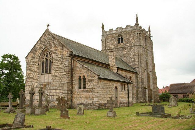 St.Radegunda's church Broad, low, squat 13th century tower, the rest of 1773, Gothicised by James Fowler in 1870