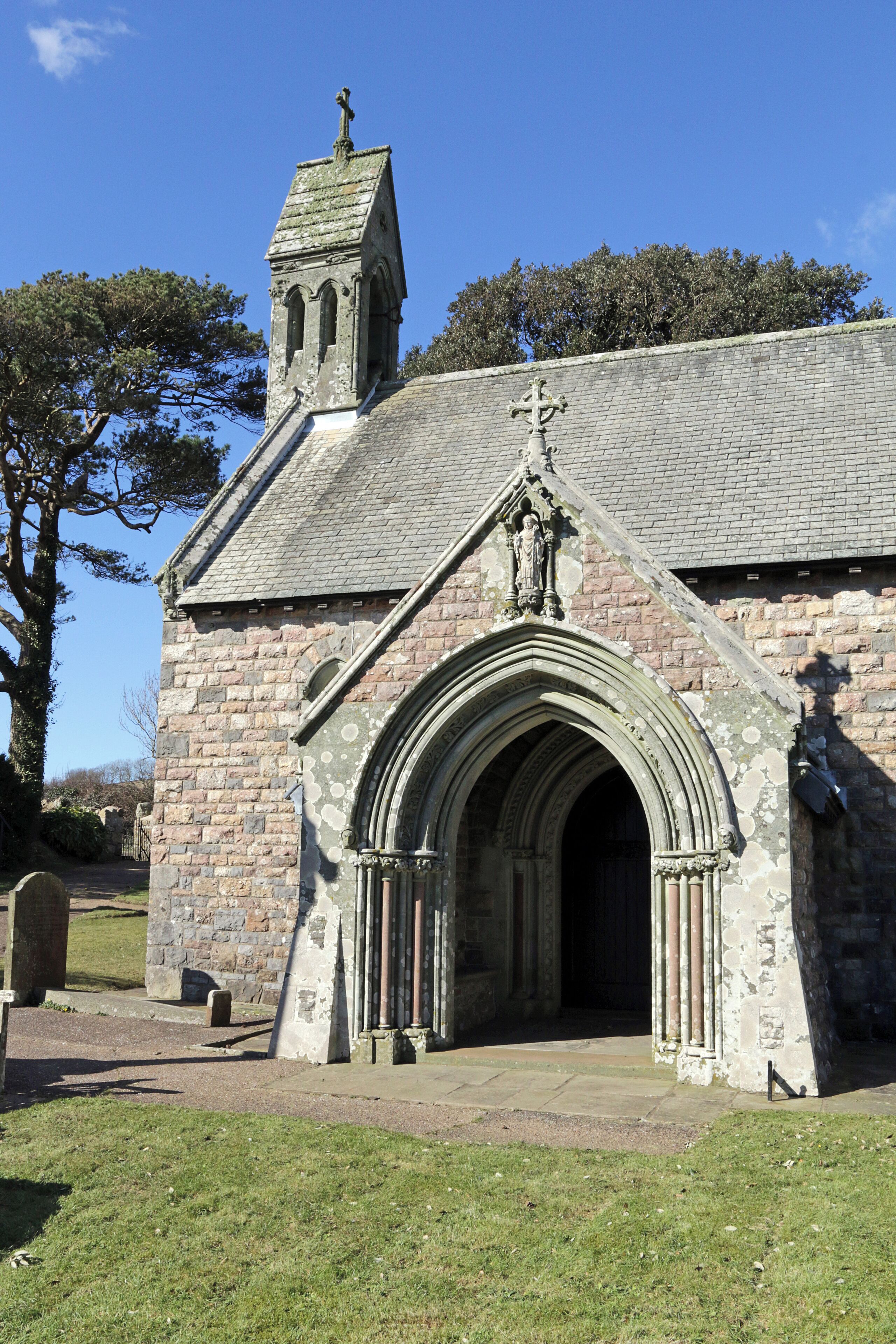 Porch and Belfry. Porch and Belfry, St.Nicholas Church, Nicholaston.