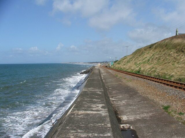 The Sea Wall. Massive sea wall just North of Barmouth.