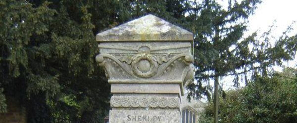 War Memorial A war memorial at the entrance to the church in Shenley Church End.