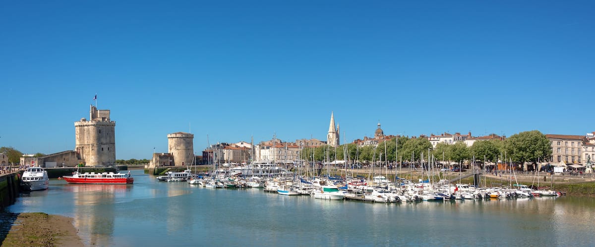 Panorama of the Old harbor of La Rochelle, France