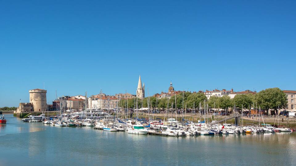Panorama of the Old harbor of La Rochelle, France