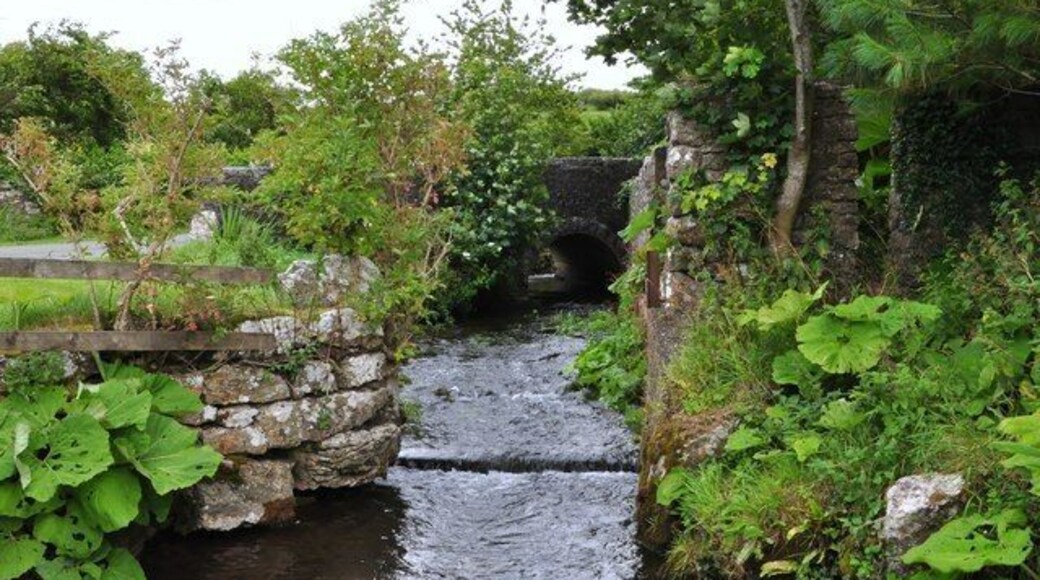 Gleaston stone bridge Stone bridge carrying road over minor stream on edge of Gleaston Millennium Project and Southern open area.