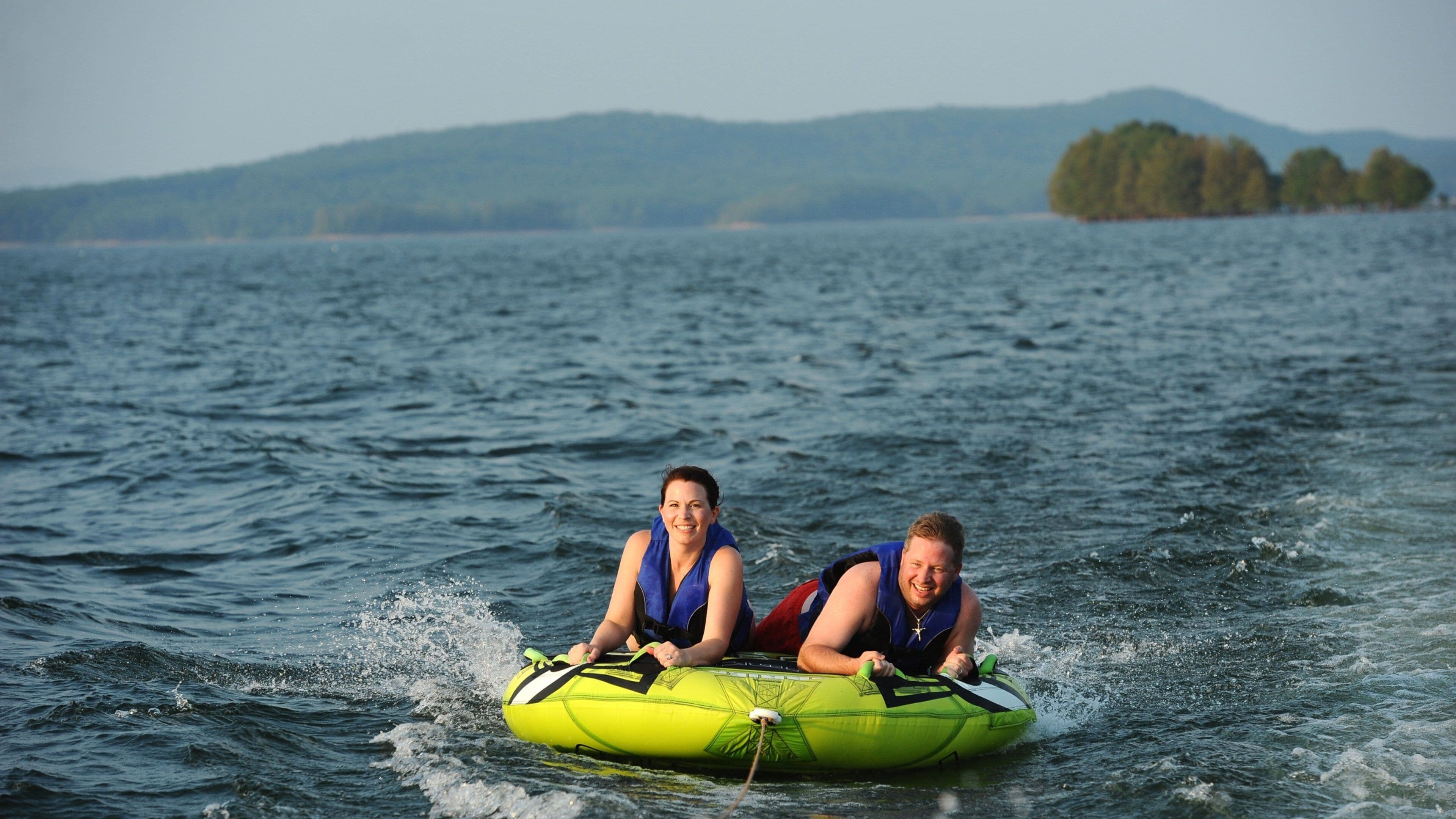Lake Ouachita State Park showing a lake or waterhole and watersports as well as a couple