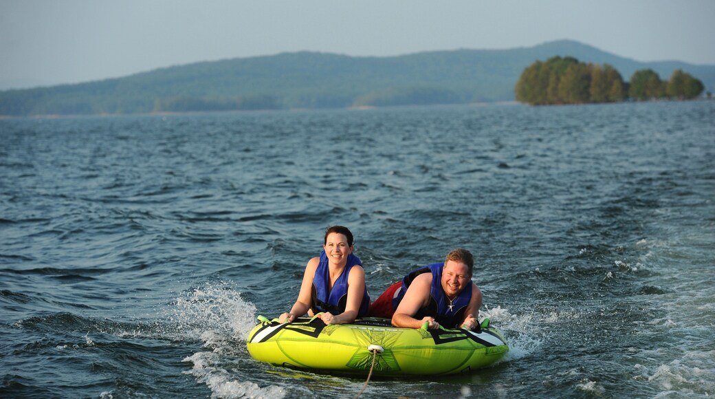 Lake Ouachita State Park showing a lake or waterhole and watersports as well as a couple