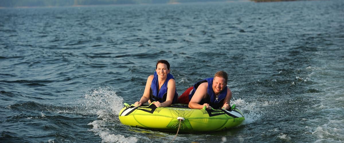 Lake Ouachita State Park showing a lake or waterhole and watersports as well as a couple