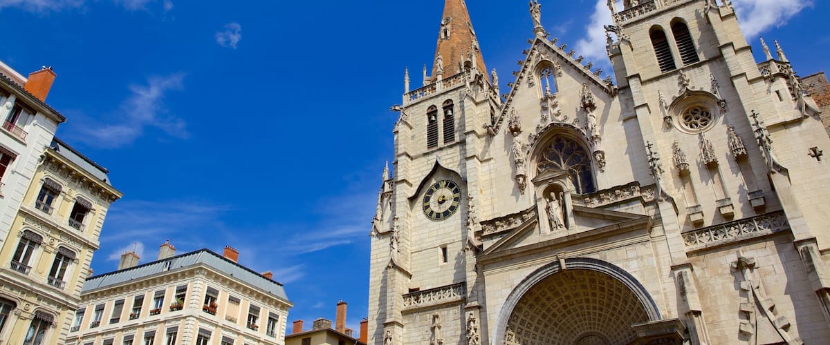Lyon showing a church or cathedral and heritage architecture