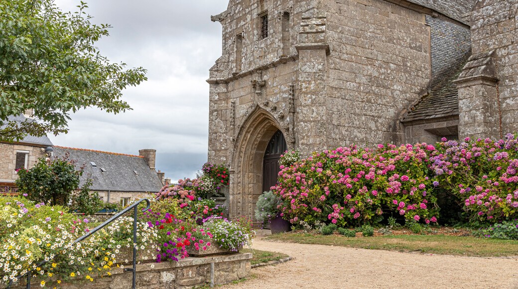Ploumilliau (Plouilio), France. The Eglise Saint-Milliau (St Miliau Church), a Roman Catholic Gothic temple in this small town of Brittany