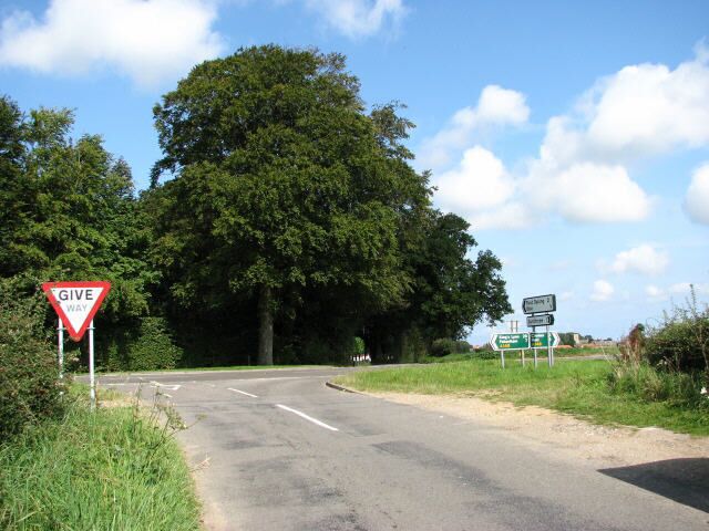 Approach to the A148 near Hurrel's Grove
