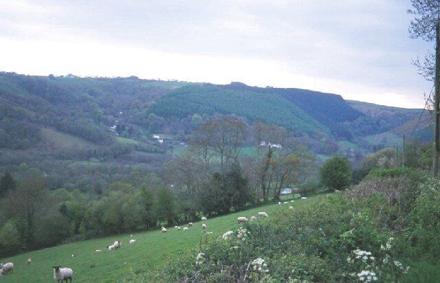 Talley. Looking west towards Talley and Mynydd Cynros.