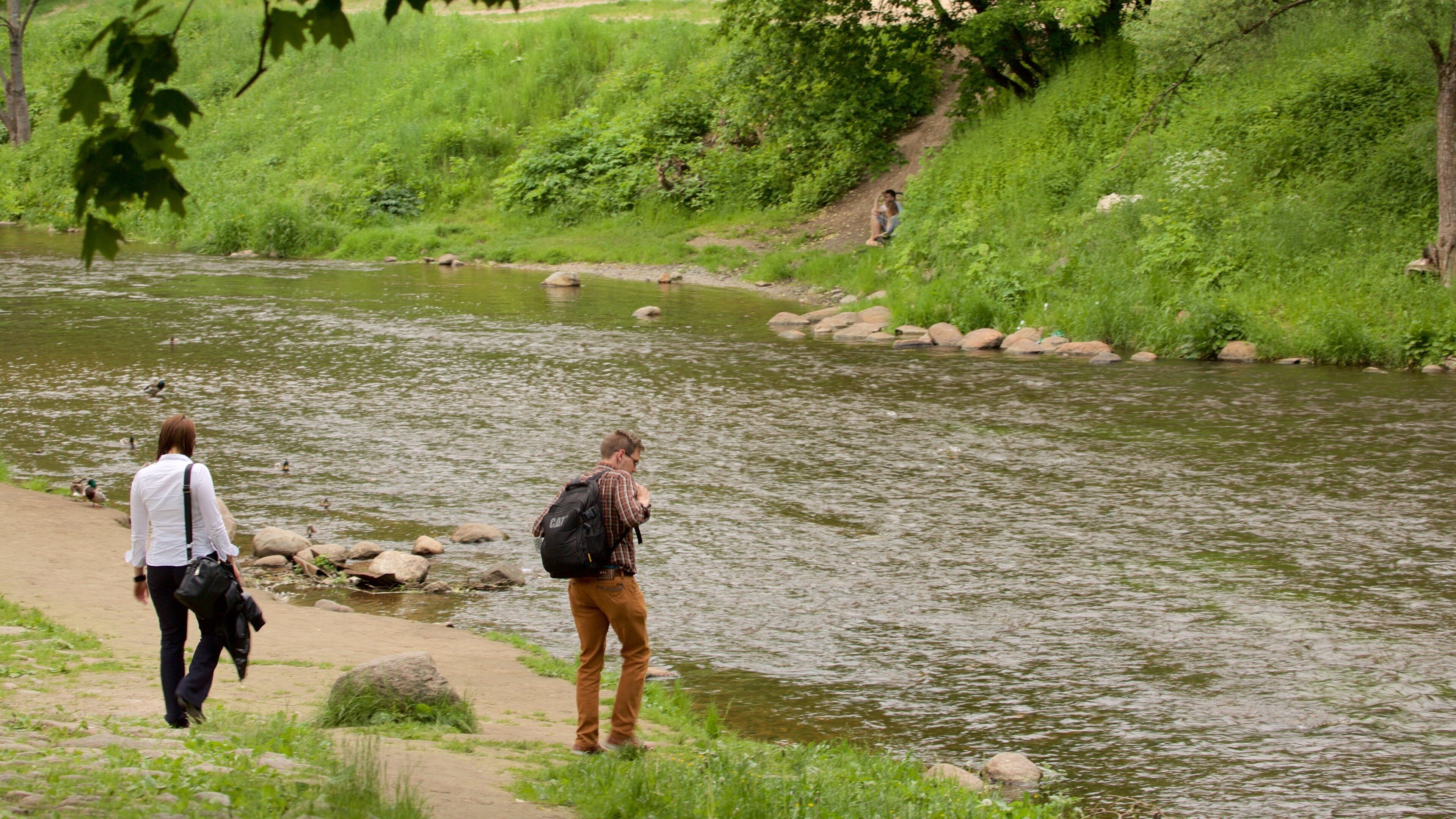 Vilnius som inkluderar en å eller flod såväl som ett par