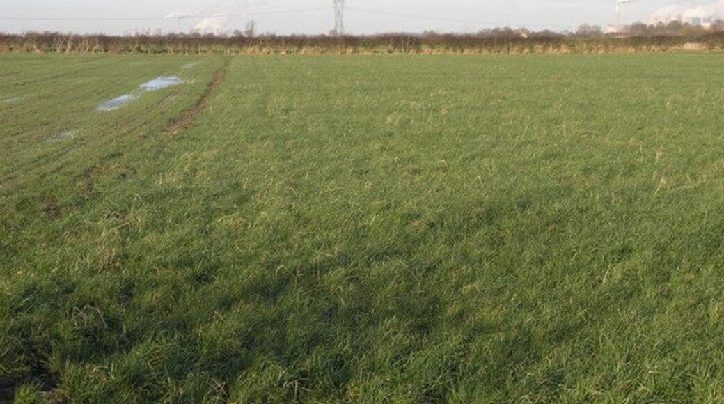 Footpath and Power This footpath is temporarily closed to allow work to be carried out on the overhead power lines. The power station visible on the horizon are, Cottam to the right and West Burton to the left.