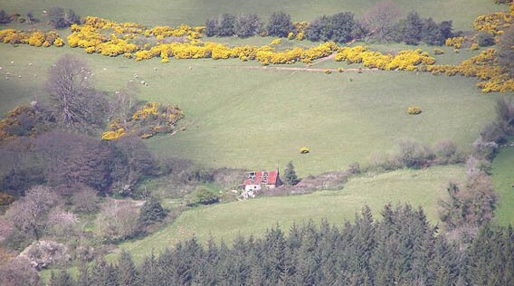 Derelict "Eyreland" The derelict cottage marked on modern maps as "Eyreland" from across the valley on the Treborough - Court farm lane