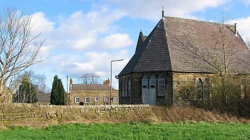 Derelict church hall, Shirland This church hall was last used by youth groups but now stands derelict. Most community activities are now run from a newer village hall. Beyond the church hall, Shirland House can be seen. This house stands at the junction with Town End and Main Road (A61).
