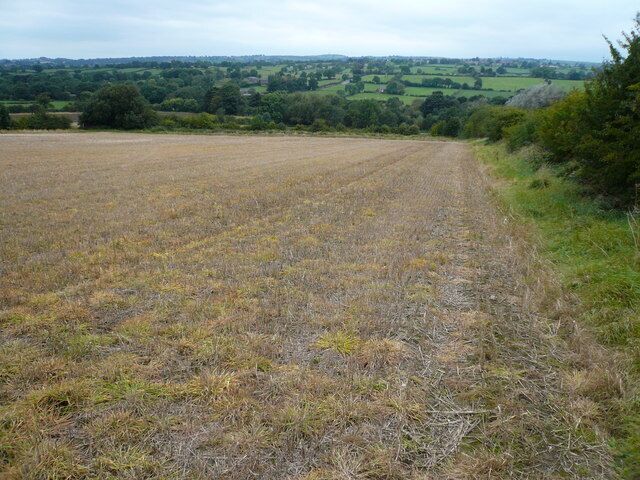 Footpath view across the Amber Valley Looking in the general direction of Wessington, and on the horizon Crich Stand.