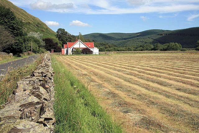 Farmland at Ettrick A recently cut field with the Boston Memorial Hall in the background.