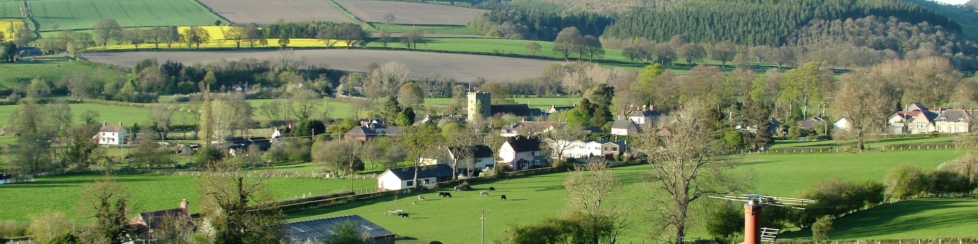 Clunbury village from Clunbury Hill