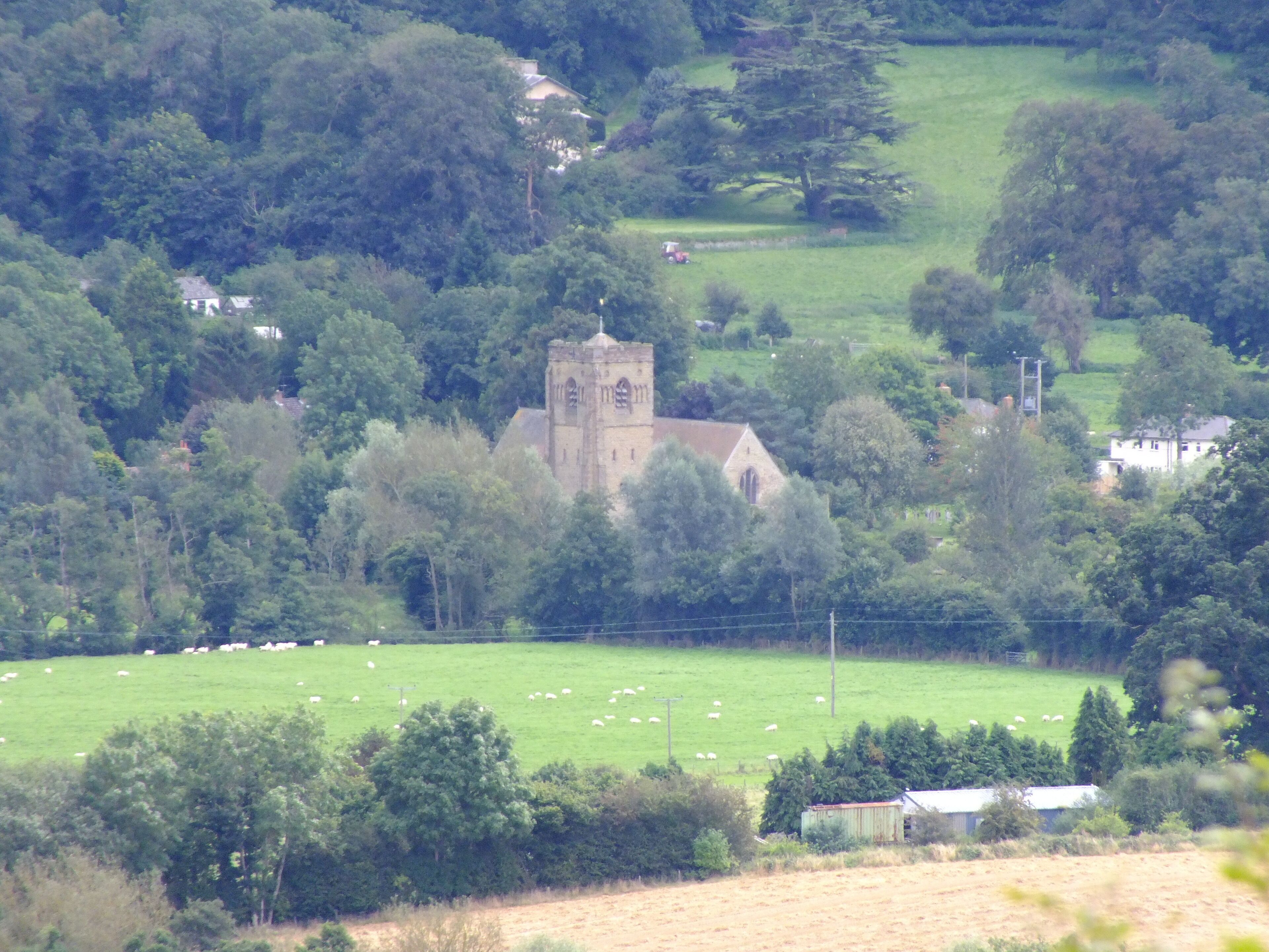 View of church from Clunbury Hill