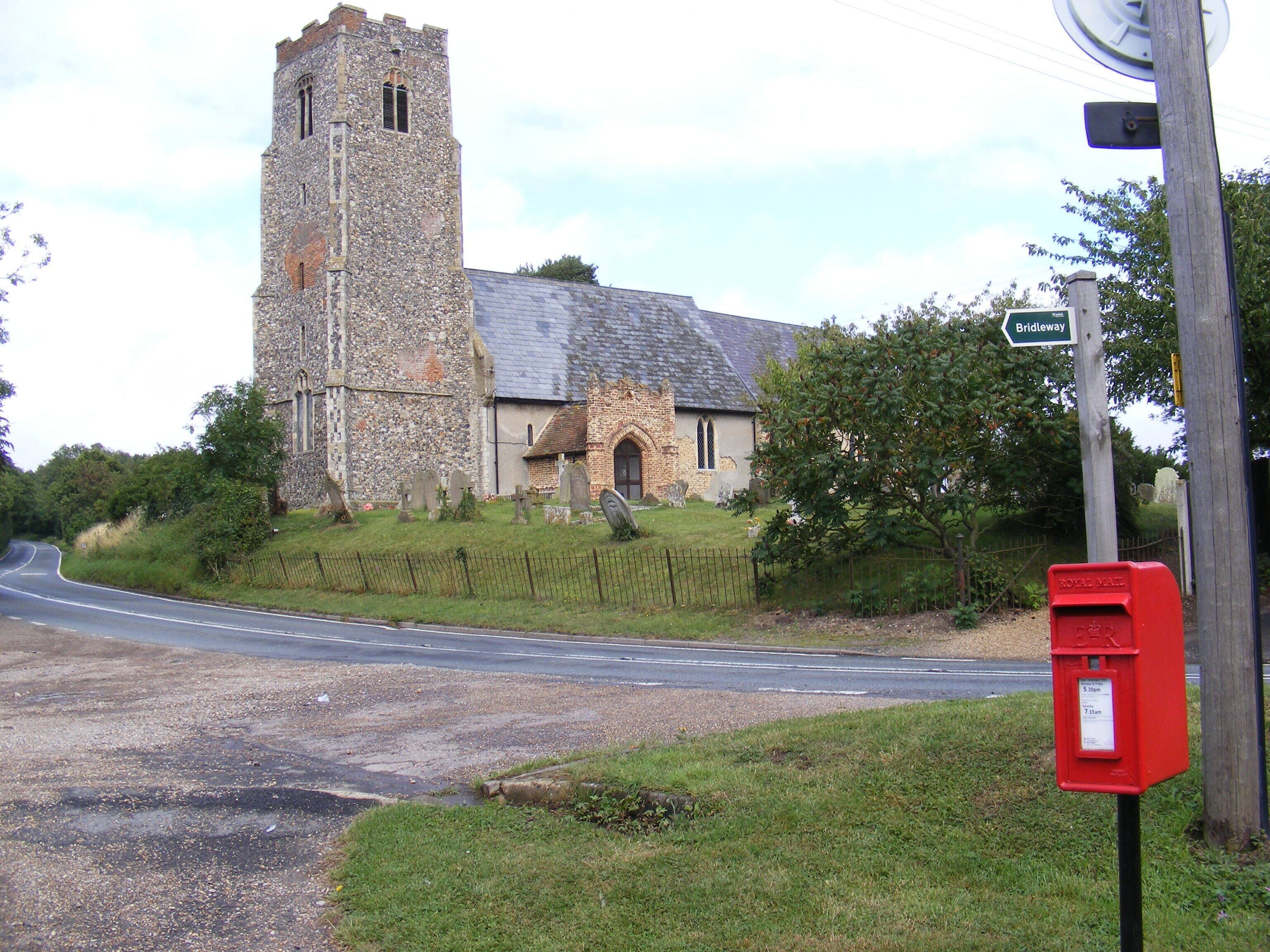 Shadingfield Church, The A145 & London Road Postbox