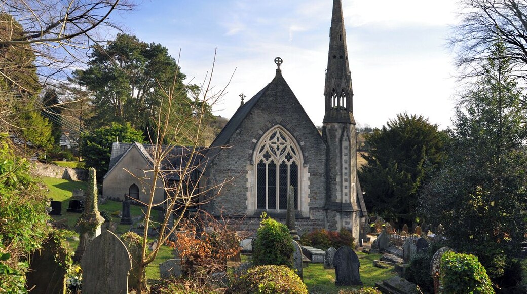 St. Catwg's Church - Pentyrch As viewed from Parc St Catwg to the rear of the church.