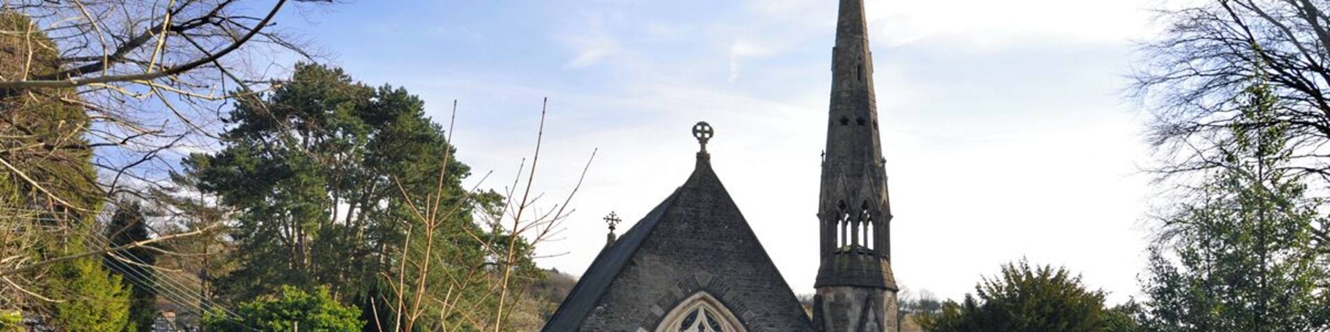 St. Catwg's Church - Pentyrch As viewed from Parc St Catwg to the rear of the church.