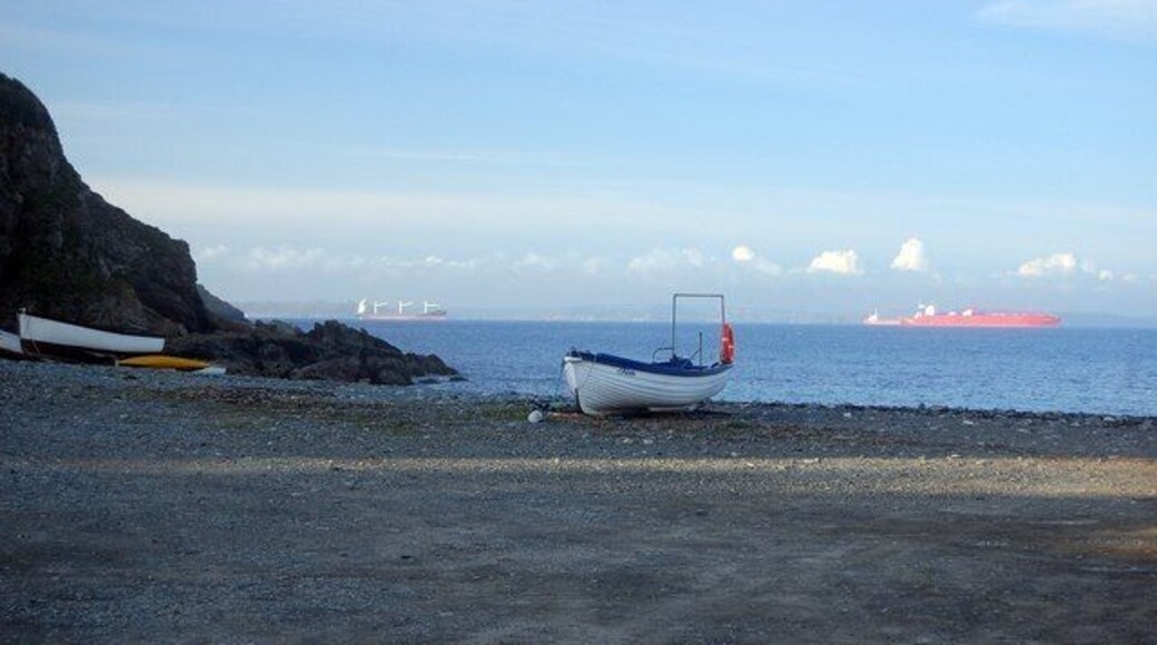 Beach at Porthallow Porthallow marks the half-way point on the long distance South-West Coastal Path.