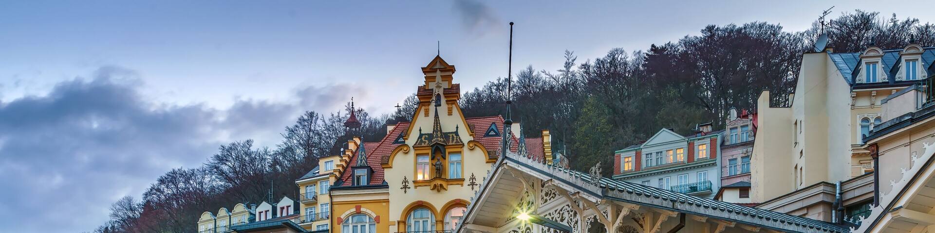 city centre of Karlovy Vary,Czech Republic