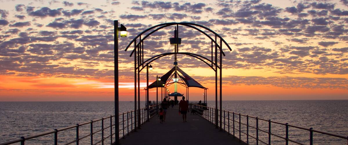 Adelaide which includes views, general coastal views and a sunset