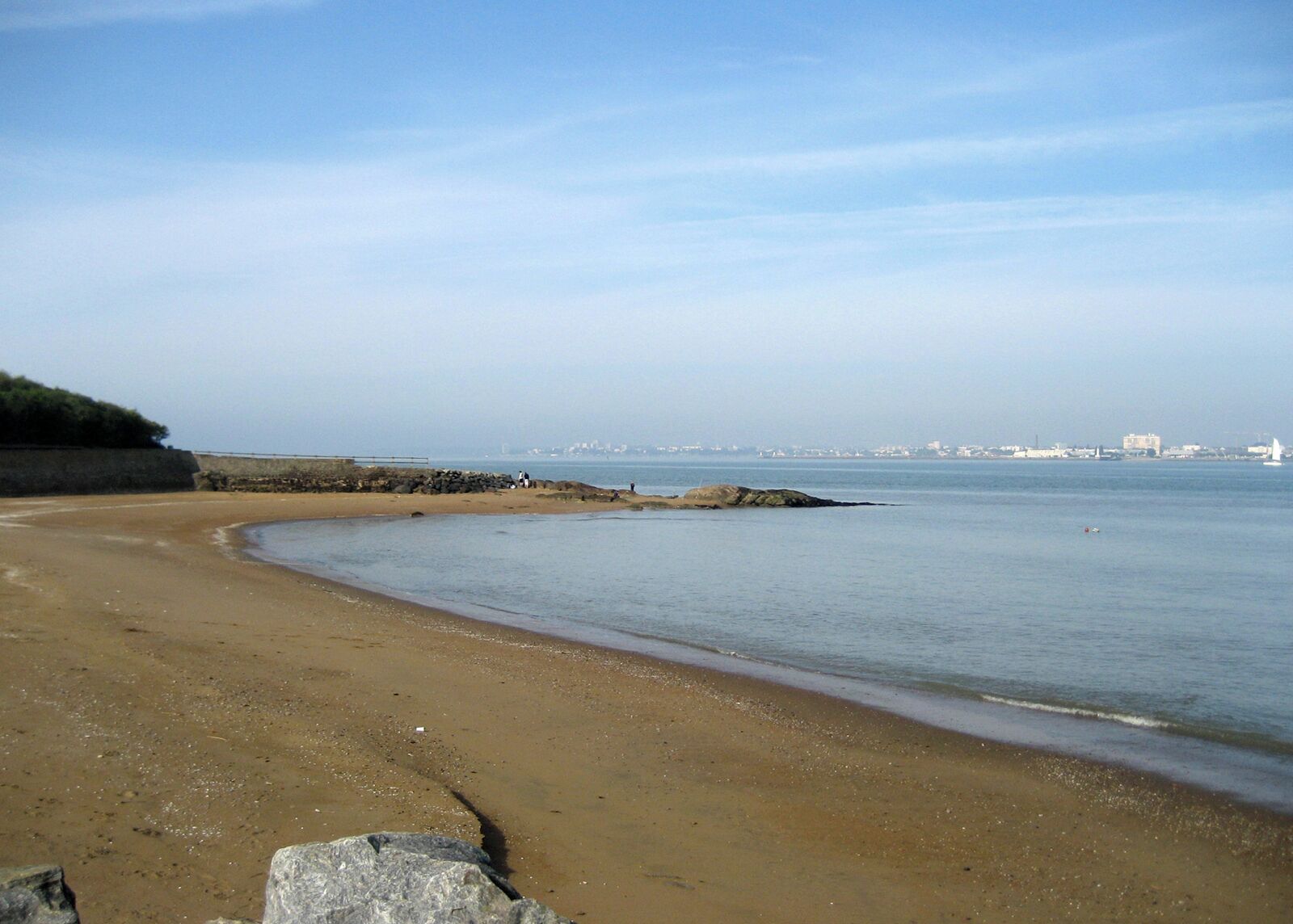 Loire river, Saint-Nazaire on the horizon. Saint-Brevin-les-Pins, département de la Loire-Atlantique, France