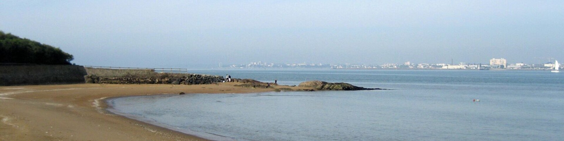 Loire river, Saint-Nazaire on the horizon. Saint-Brevin-les-Pins, département de la Loire-Atlantique, France