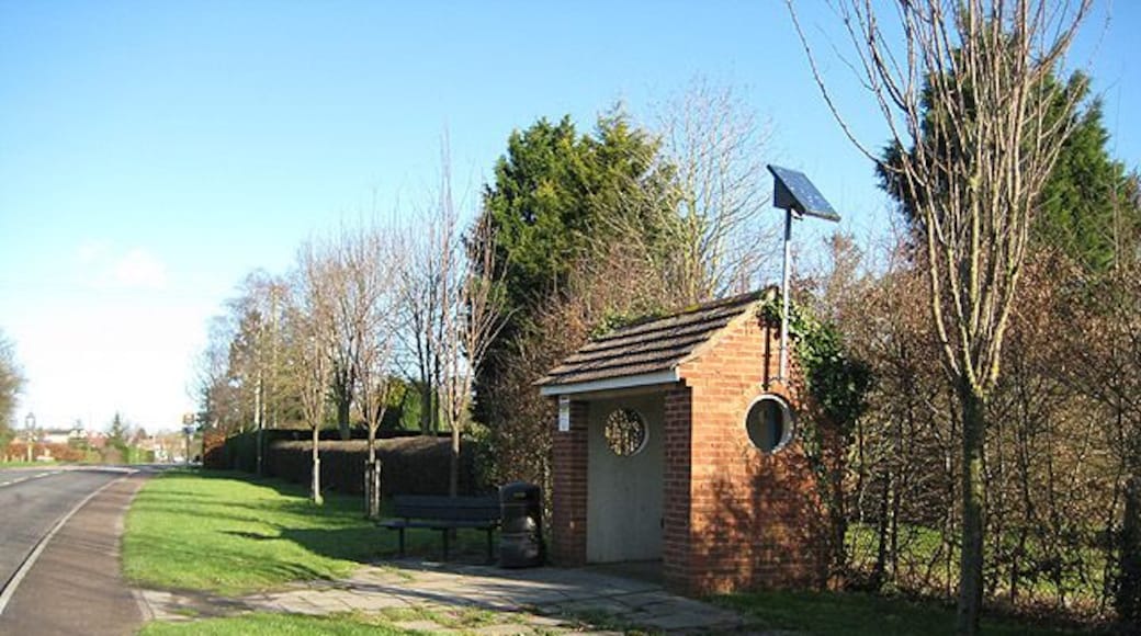 Bus shelter with solar panel On the A417 at Corse.