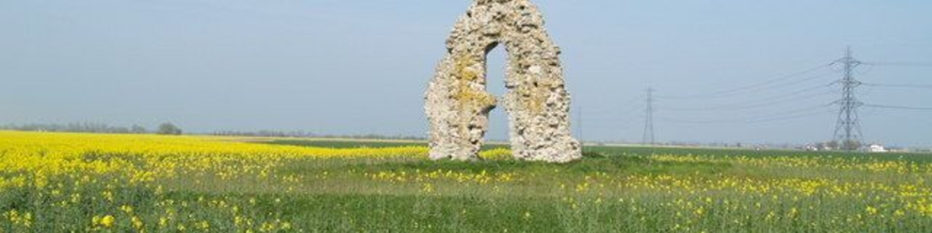 Ruined Chapel Romney Marsh The gable end is all that remains of an old chapel here