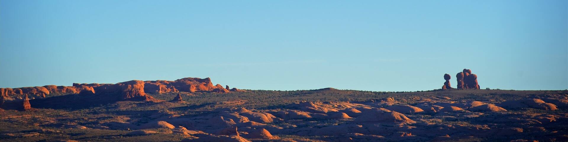 Balanced Rock featuring tranquil scenes, desert views and landscape views