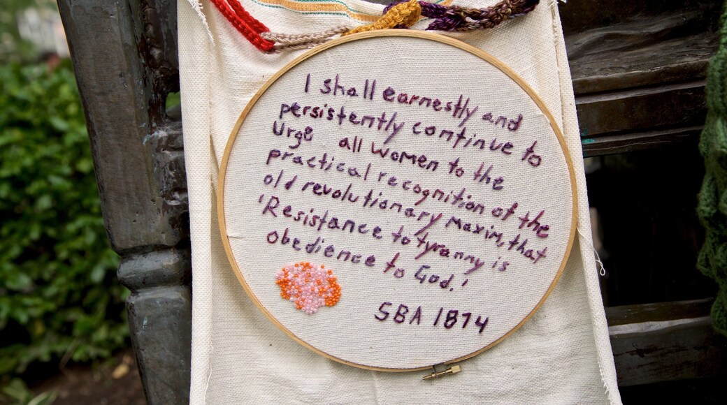 Susan B. Anthony Square featuring signage