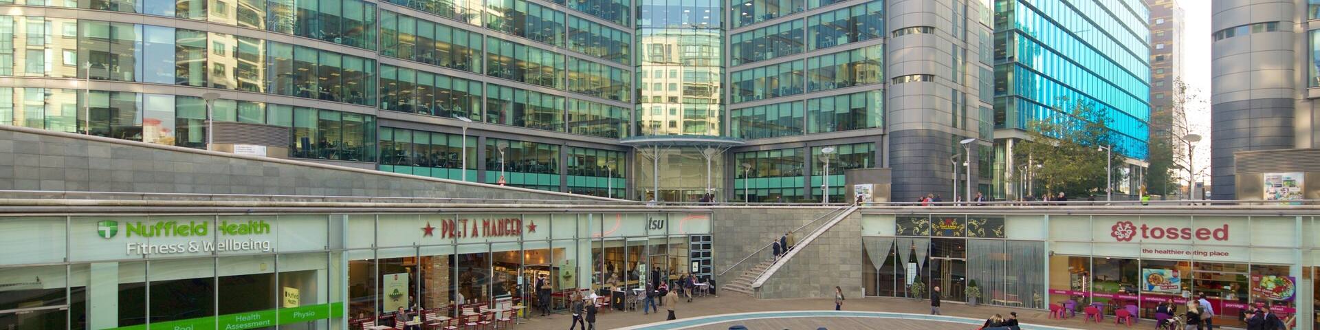 Paddington showing a city and a square or plaza