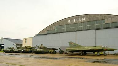 Limfjord featuring signage and military items
